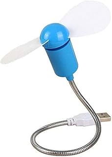 USB Portable Flexible Fan Snake Like Gooseneck Cooler Cooling Fan Laptop Notebook Desktop Computer PC-Blue