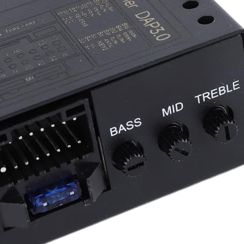 Auto-DSP-Verstärker, Amplifier Car Audio Stabile Klangausgabe, A/B-Klasse-Technologie, 4 Kanäle 60 W, 2/4 Ohm, Feinabstimmung der Bass-Höhen-Lautstärke, für Auto-Soundsysteme, Mattschwarzes Metall