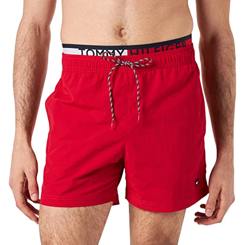 Tommy Hilfiger Herren Dbl Wb Sf Medium Kordelzug Badehose, Primary Red, L