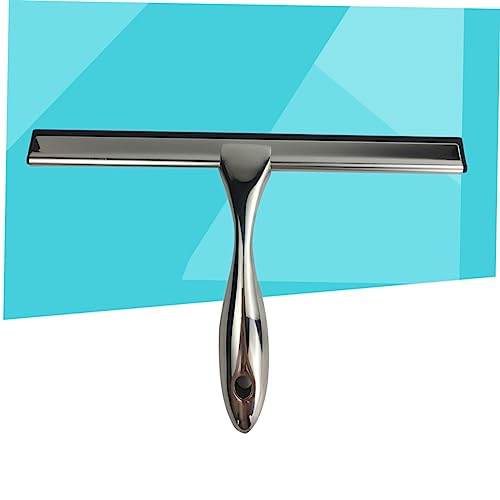 Image of Stainless Steel Window Squeegee with Comfortable Grip Cleaning Tool for Mirrors Shower Doors Windows and Tiled Surfaces for Daily Use