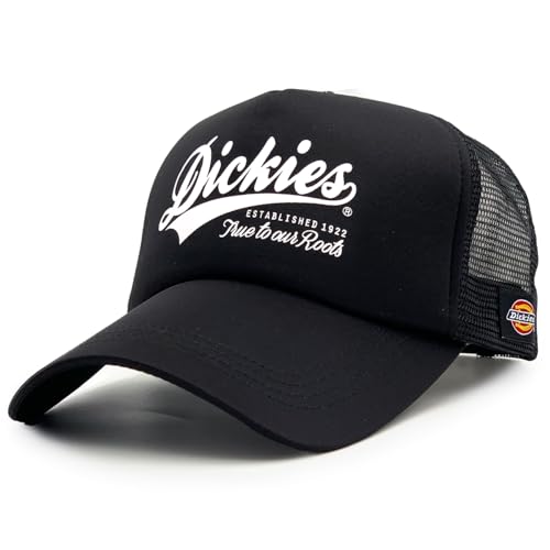 Dickies ディッキーズ メッシュキャップ 59～61cm 大きいサイズ 大きめ 帽子 ロゴ メンズ レディース ユニセックス (JP, 数字サイズ, 59.0 cm, 61.0 cm, BLACK/WHITE（スクリプトロゴ）)