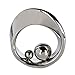 Hermosa escultura SPIN plata de cerámica con 2 bolas de color plata, altura 21 cm