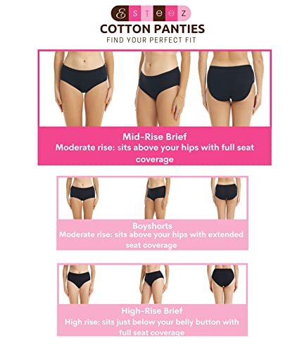 Esteez Underwear Women - Cotton Underwear For Women - Womens Briefs - Mid Rise Underwear For Women - Panties For Women Pack (Ex804248 6Pk Black Large) #TOP4