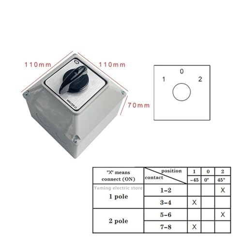 Interrupteur rotatif inverseur LW26-32 protégeant vos circuits avec boîtier IP65 32A - 2