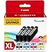Canon CLI-281 XL Genuine BKCMY Four Color Value Pack, Compatible with TR8520, TS9120,TS8120, TS6120, TS9521C/a, TS9520/a, TS8220, TS6220, TS8320, TS6320, TS702/a, and TR8620/a Series Printers