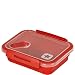 Produktbild Rotho Memory Mikrowellendose 0,4l mit Deckel und Ventil, Kunststoff (PP) BPA-frei, rot, 0,4l (15,0 x 12,0 x 4,7 cm)