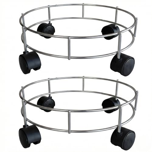 Image of Rincy Stainless Steel Wheel LPG Gas Cylinder Trolley with 4 Wheels (2 Pcs) - SG Gas Cylinder Trolley (Multicolor, Pack of 2)