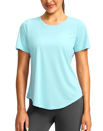 Image of Women's Short Sleeve Workout Shirts UPF 50+ Sun Protection T-Shirts Quick Dry Breathable Gym Running Hiking Tops for Women