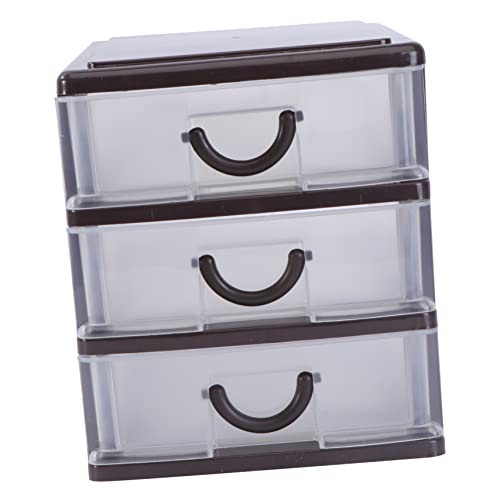 Mobestech 1Pieza Caja de Almacenamiento Plástica de Organizador de Escritorio Práctico para Artículos Multiusos para Oficina y Hogar Color Marrón