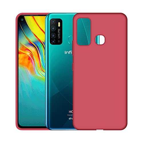 Image of Case Creation Luxurious OG Series for Infinix Hot 9 Case Cover,Anti-Dirty Slim Case Frosted Matte Cute Candy TPU Raised Bezel (Splash of Color) Back Cover for Infinix Hot 9 - Glamour Red