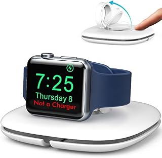 AhaStyle Pop-up Charger Stand Dock for Apple Watch Series 8/Ultra/SE2 (2022)/7/6/SE/5/4/3/2/1 (49/45/44/42/41/40/38mm) iWatch Foldable Charging Holder Organizer Cable Management (White)