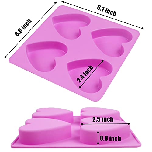 Silicone Soap Molds, Metluck 4 Pcs Heart Silicone Molds Heart Silicone Diy Soap Molds For Soap Making Cake Jelly Pudding Candy Chocolate And Dessert #TOP1