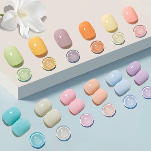 Set de esmaltes en gel Macaron GJNL 12 colores miniatura 5