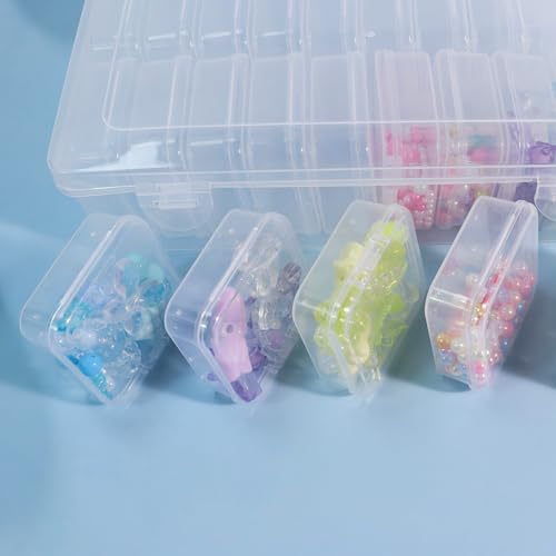 Image of 30Pack Bead Organizer Box With Hinged Lid - Clear Bead Storage Containers for Organizing DIY Jewelry Craft and Bracelet Making - Mini Plastic Bead Box (30Pack 2.15 X 2.15 X 0.8inch)