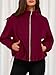 PRETTYGARDEN Womens 2025 Winter Fleece Sherpa Jacket Trendy Long Sleeve Zip Up Cropped Warm Coat Fall Fashion Workout Clothes (Burgundy,Small)