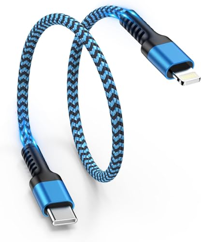 GAEF タイプC iPhone 充電 ライトニングケーブル 短い MFi認証 25W PD急速充電 高速データ転送 TYPE-C to Lightningケーブル 30cm 超高耐久ナイロン 純正 cタイプ アイフォン 充電器 USB-C充電iPhone14/13/12/11/X/8/7/6/5,SE2/SE3,iPad Mini/Air/Pro対応