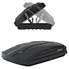 QUAWIP Rooftop Cargo Box,Rooftop Cargo Carrier Hard Shell with Security Keys, Waterproof Heavy Duty Roof Cargo Boxes,58.3 (L) x 35.4 (W) x 13(H) Inches 15.5 Cubic Feet (Tool-Free Install)Carbon Black