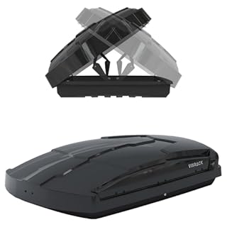 QUAWIP Rooftop Cargo Box,Rooftop Cargo Carrier Hard Shell with Security Keys, Waterproof Heavy Duty Roof Cargo Boxes,58.3 (L) x 35.4 (W) x 13(H) Inches 15.5 Cubic Feet (Tool-Free Install)Carbon Black