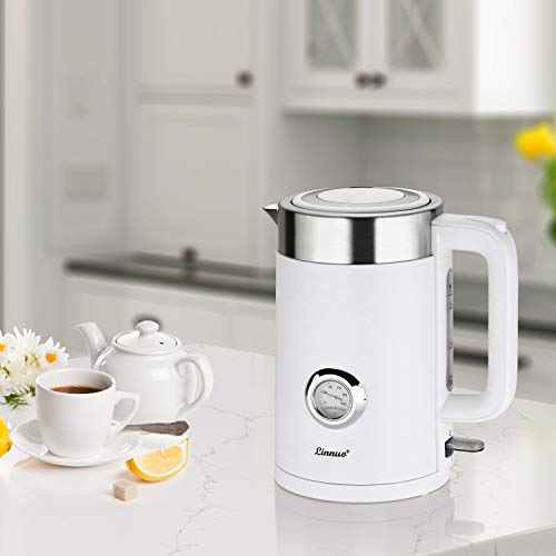 Linnuo IN185Q2 Wasserkocher Weiß Edelstahl Temperaturanzeige 1,7L 2200W-idealfürKaffeeTee-Doppelwand-SchutzvorVerbrennung-ElectricKettle-abnehmbarerKalkfilter&KunststoffteilinnenBPA-frei - Image 7