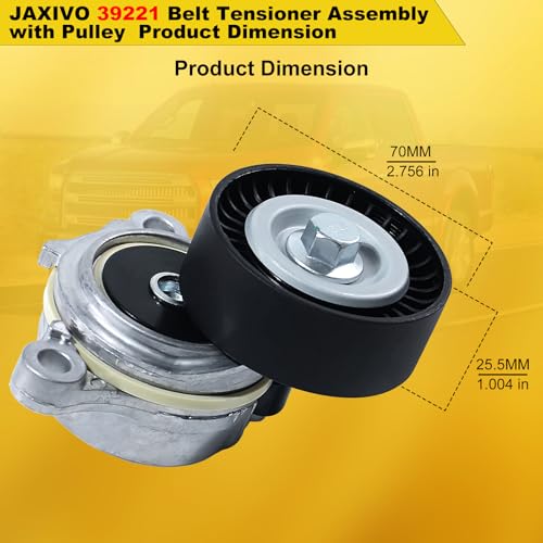 Image of 39221 Belt Tensioner Assembly with Pulley Compatible with 15-17 Expedition,11-17 F-150 Mustang,15-19 Transit-150 /Transit-250 /Transit-350,15-17 Navigator,3.5L /3.7L Gas(19310299,BR3Z6B209E)
