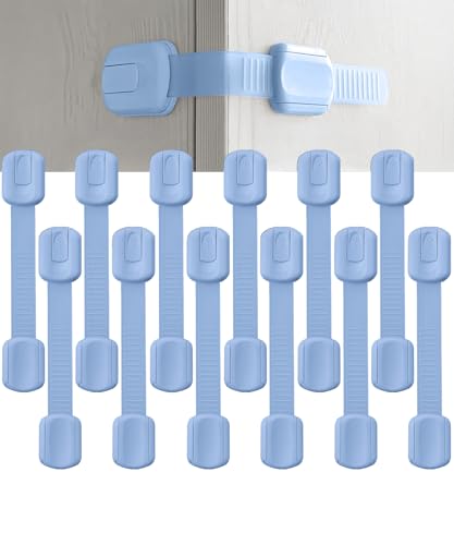 Image of Bates- Child Safety Strap Locks, 12 Pack, Baby Blue