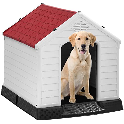 Fdw Dog House Indoor Outdoor Durable Ventilate Waterproof Pet Plastic Dog House for Small Medium Large Dogs Insulated Puppy Shelter Kennel Crate with Air Vents and Elevated Floor  Cucciolini Doodles Fdw dog house indoor outdoor durable ventilate waterproof pet plastic dog house for small medium large dogs insulated puppy shelter kennel crate with air vents and elevated floor   cucciolini doodles