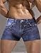 PJ PAUL JONES Men's Swim Trunks Denim Print Beach Swimsuit Bikini Briefs Indigo M