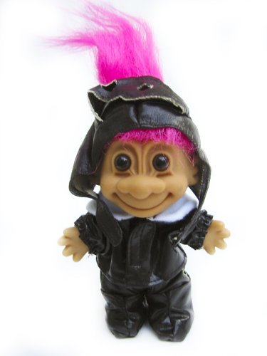 Russ Berrie My Lucky Aviator Troll Doll 6 pulgadas miniatura 1