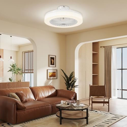 Homcom Ventilatore A Soffitto Con Luce Led Regolabile, Telecomando, Timer, 6 Velocità E Flusso Reversibile, Ventilatore Da Soffitto In Plastica E Acrilico, Ø46X16 Cm, Bianco - 9