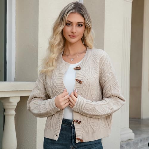 Women's Fall Fashion 2025 Cardigans for Women Long Sleeve Knit Down Drop Shoulder Casual Lightweight Open Front Sweater3