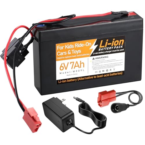 6V 7Ah Li-ion Rechargeable Battery Replacement Battery Compatible with Kids Trax ATV Marshall Fire Truck Dodge Ram 1500 Kids Ride-On Car