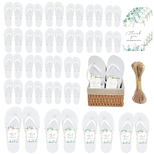 24 Pairs Bulk Flip Flops For Wedding Guests Slippers Wedding Flip Flops Party Favors for Guests Reception Bridal Sandals for Women Men Beach Pool Party