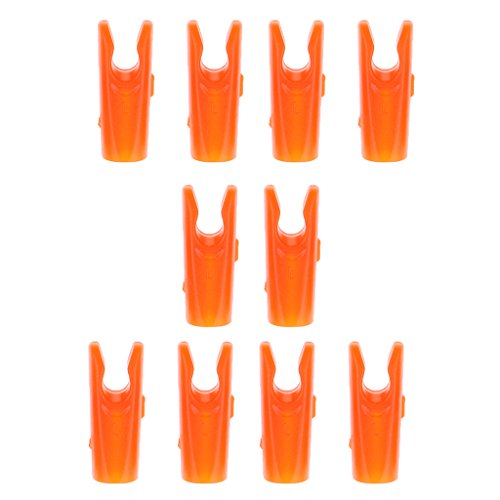 MagiDeal 10pcs Encoches Fleches Tir à Accessoire de Sport en Plastique, Orange, comme Décrit