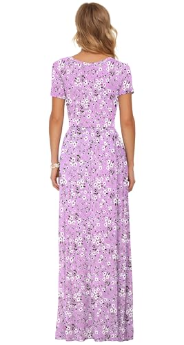 Image of AUSELILY Women's Classic Short Sleeve Loose Plain Casual Long Maxi Dresses for Women 2026