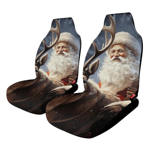 Housse de siège de voiture universelle idée cadeau idéale avec motif Père Noël et cerf