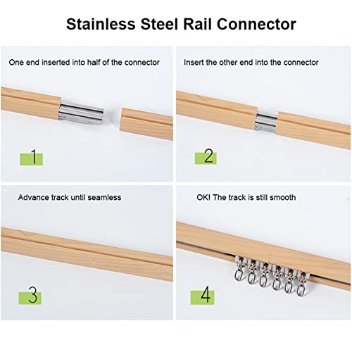 Kit de poste de aluminio negro de 320 cm con soporte de pared para separar habitaciones 5