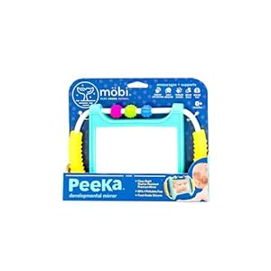 MOBI PEEKA TUMMY TIME MIRROR – Baby Essentials for your baby – Tummy Time Mat – Baby Toy 0-6 months – Shatterproof Mirror for Baby BPA + Phthalate Free Food Grade Silicone – Baby Mirror Tummy Time Toy