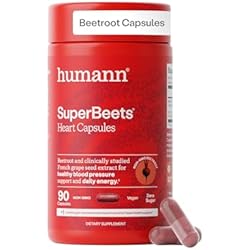 Humann SuperBeets Beet Root Capsules Quick Release 1000mg, Helps Support Nitric Oxide Production, Blood Pressure Support, Heart Health, Contains Non-GMO Beetroot Powder, Studied Antioxidants, 90 Count