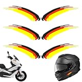 CATZUM Confezione da 6 Adesivi Bandiera Tedesca, Riflettenti 9x3,5 cm, Nero-Rosso-Oro, Adesivi per Auto, Moto, Casco, Bici, Tuning, Decorazione di Alta Qualità