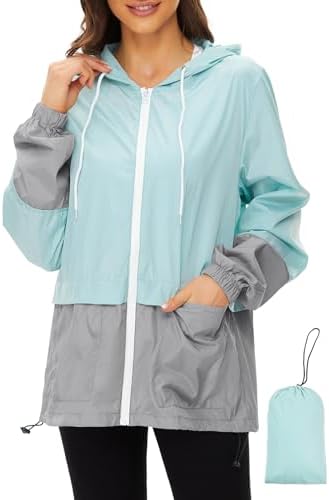 Zando Lightweight Rain Jacket Women Packable Waterproof Raincoat ...