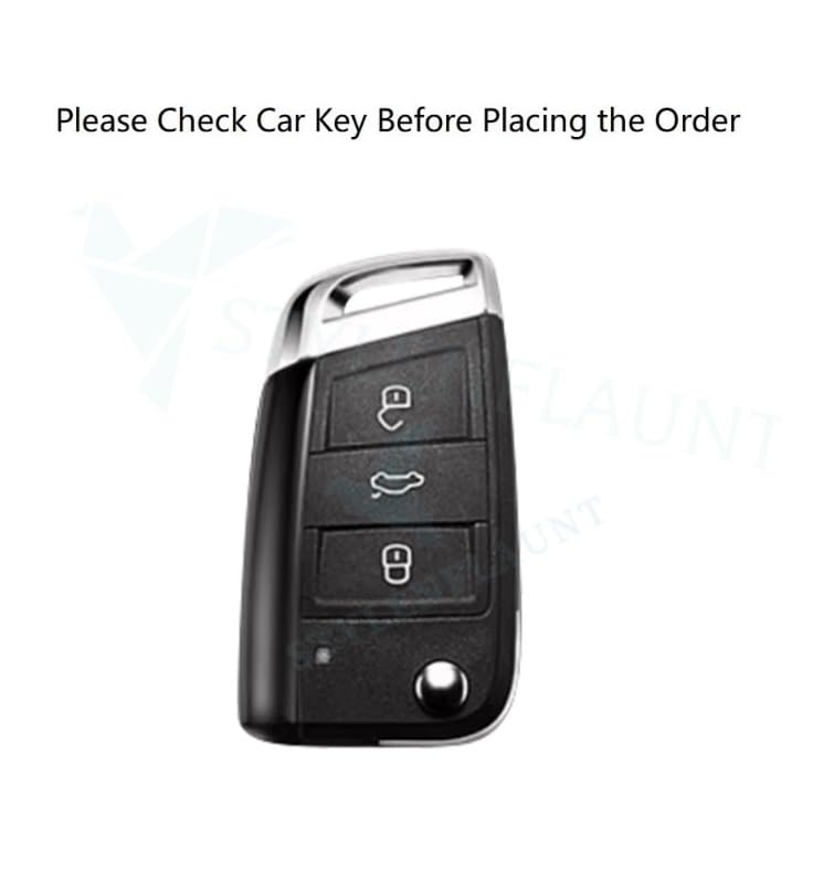 Image of Racer Car Key Cover Compatible with Skoda Kushaq, Slavia & Kylaq | 3 Button Metal Smart Key Case | Premium Waterproof Soft Silicone Key Shell with Keychain