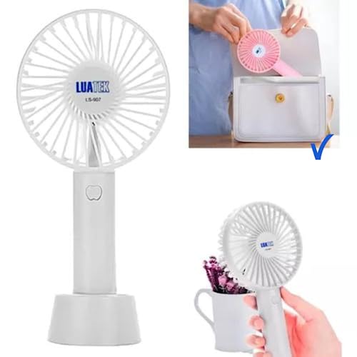 Ventilador Portátil de Mão Recarregável USB Maquiagem com Base