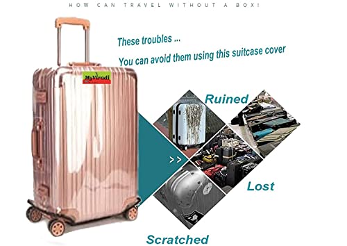 Image of Waterproof & Dust Proof PVC Suitcase & Trolley Bag Cover with Zip, Transparent (Hard Luggage, 59 CM)