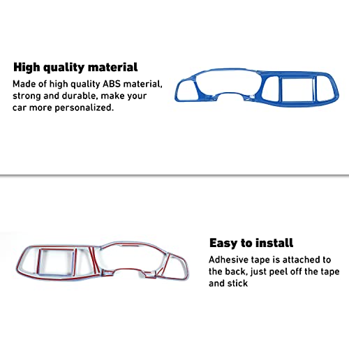 Linskip Dash Board Trim Compatible With Dodge Challenger 2015-2023, Challenger Center Console Panel Cover Trim, Challenger Ac Vent Grille Trim, Challenger Interior Accessories(Blue) #TOP4