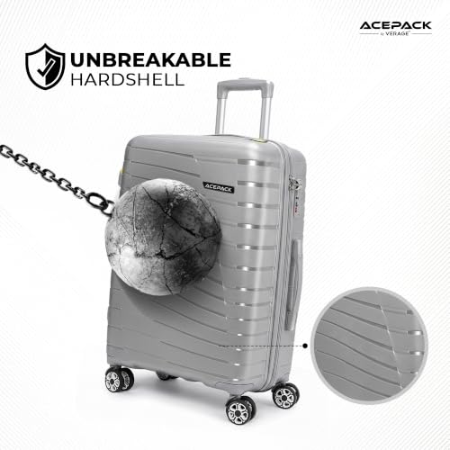 Image of ACEPACK by Verage - STARLINK Unbreakable Hard Side Polypropylene Luggage Large Check in 103L | Lightweight Suitcase Set with 360 Silent Spinner Wheels, Number Lock,Telescopic Handle & 3 Year Warranty