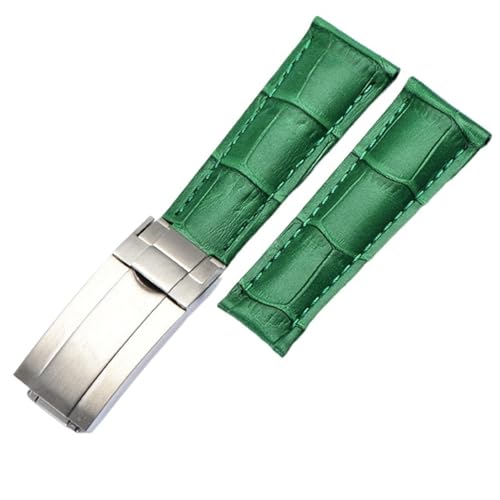 Bracelet de montre en cuir de veau véritable 20mm élégant pour boîtier Rolex Datejust
