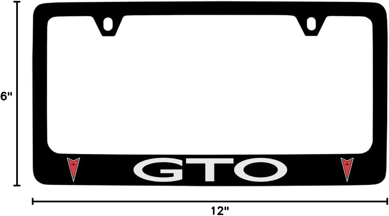 GTO Black Metal License Plate Frame Tag Holder