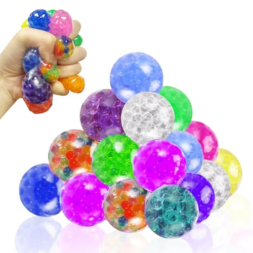 Euablfo 24 pcs Balle Anti-Stress, Balle Anti Stress Enfant Adulte, Fidget Toys Anti Stres, Boules à Presser pour Réduit l'anxiété et Améliore la...