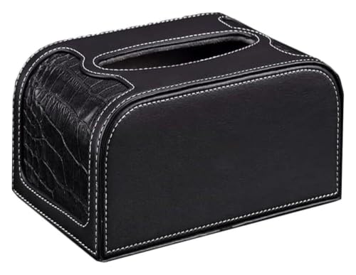 Funda de cuero para caja pañuelos de escritorio baño negro moderno