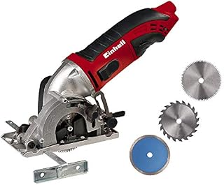 Einhell TC-CS 860 Mini Circular Saw | 450W, Tool-Free Cutting Depth Adjustment to Max. 23 mm | Compact Hand-Held Cutting Tool With 2 x Saw Blades (Wood/Plastic,) 1 x Diamond Cutting Wheel
